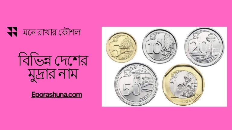 বিভিন্ন দেশের মুদ্রার নাম মনে রাখার কৌশল